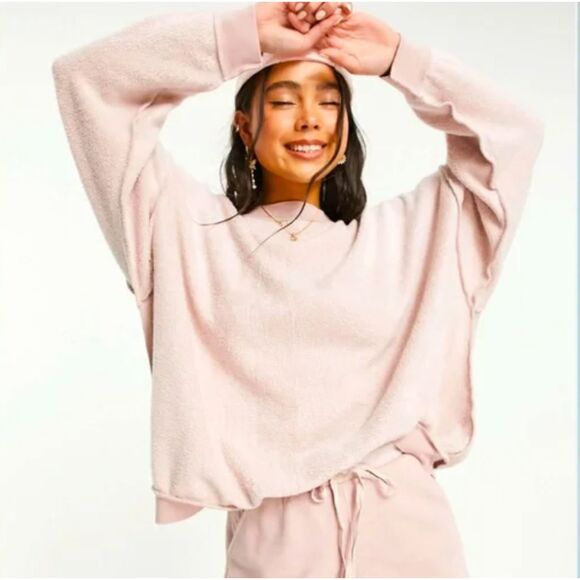 FP MOVEMENT Kelly Oversized Lounge Sweatshirt Rose Small‎ - Picture 1 of 6